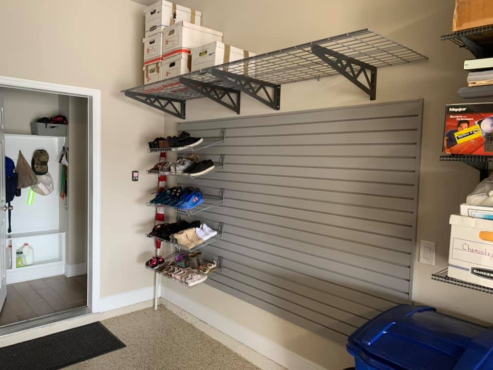 Slatwalls are perfect for displaying or storing shoes